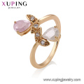 15192 Wholesale fashionable women jewelry simple design flower shaped finger ring with ice stone